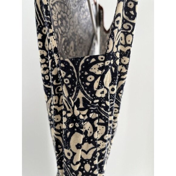 THML Sleeveless Pullover Knit Dress Size Medium Navy Faux Leather Trim - Picture 5 of 8